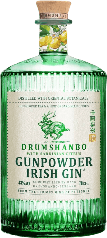 49,95 € 免费送货 | 金酒 Drumshanbo Gunpowder Sardinian Citrus Gin 爱尔兰 瓶子 70 cl