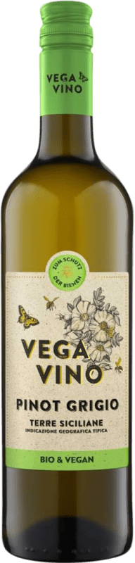 8,95 € Envio grátis | Vinho branco VegaVino I.G.T. Terre Siciliane Sicília Itália Pinot Cinza Garrafa 75 cl