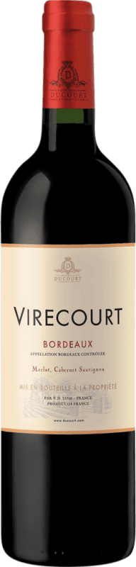 8,95 € Kostenloser Versand | Rotwein Ducourt Virecourt Rouge A.O.C. Bordeaux Bordeaux Frankreich Merlot, Cabernet Sauvignon Flasche 75 cl