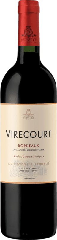 10,95 € Spedizione Gratuita | Vino Rosso Ducourt Virecourt A.O.C. Bordeaux bordò Francia Merlot, Cabernet Sauvignon Bottiglia 75 cl