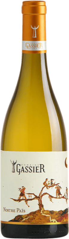 18,95 € Envio grátis | Vinho branco Gassier Nostre Pais Blanc A.O.C. Costières de Nîmes Rhône França Grenache Branca, Nebbiolo, Viognier, Bourboulenc, Clairette Blanche Garrafa 75 cl