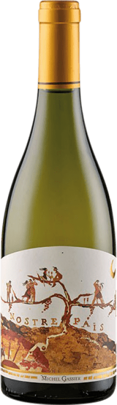 18,95 € Spedizione Gratuita | Vino bianco Gassier Nostre Pais Blanc A.O.C. Costières de Nîmes Rhône Francia Grenache Bianca, Nebbiolo, Viognier, Bourboulenc, Clairette Blanche Bottiglia 75 cl