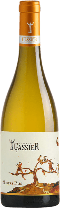 14,95 € Бесплатная доставка | Белое вино Domaine Gassier Nostre Pais Blanc A.O.C. Costières de Nîmes Рона Франция Grenache White, Nebbiolo, Viognier, Bourboulenc, Clairette Blanche бутылка 75 cl