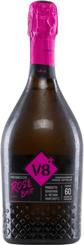 17,95 € Free Shipping | Rosé Sparkling Wine V8 Lele Brut Millesimato, Rosé D.O.C. Prosecco Venecia Italy 75 cl