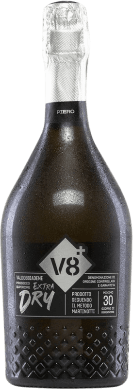 19,95 € Бесплатная доставка | Белое игристое V8 Piero Extra Dry Экстра сухой D.O.C.G. Prosecco di Valdobbiadene Superiore di Cartizze Venecia Италия Glera бутылка 75 cl