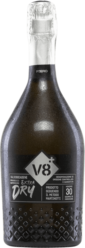 19,95 € Envio grátis | Espumante Branco V8 Piero Cartizze Extra Dry — Extra Seco Superior D.O.C.G. Prosecco di Conegliano-Valdobbiadene Venecia Itália Glera Garrafa 75 cl