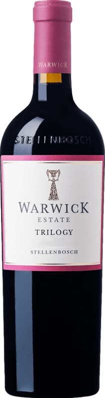 32,95 € Envio grátis | Vinho Tinto Warwick Trilogy I.G. Stellenbosch Stellenbosch África do Sul Merlot, Cabernet Sauvignon, Cabernet Franc 75 cl