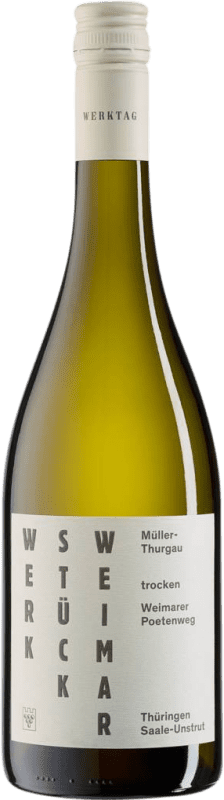 9,95 € Envoi gratuit | Vin blanc Werkstück Weimar Poetenweg Sec Saale Unstrut Allemagne Müller-Thurgau Bouteille 75 cl