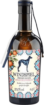 43,95 € Kostenloser Versand | Genever Gin Windspiel Premium Deutschland Medium-Flasche 50 cl Pink Grapefruit — Rosa Grapefruit
