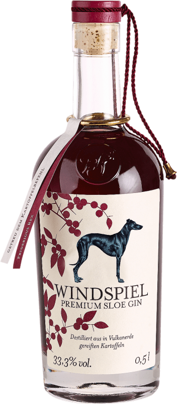 44,95 € Envío gratis | Ginebra Gin Windspiel Alemania Botella Medium 50 cl Sloe Berries — Endrinas