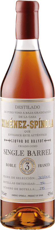 237,95 € Envio grátis | Brandy Conhaque Ximénez-Spínola Single Barrel D.O. Jerez-Xérès-Sherry Andaluzia Espanha Pedro Ximénez Garrafa 70 cl