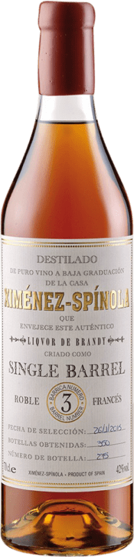 227,95 € Бесплатная доставка | Бренди Ximénez-Spínola Single Barrel — Одна бочка D.O. Jerez-Xérès-Sherry Андалусия Испания Pedro Ximénez Бутылка 70 cl