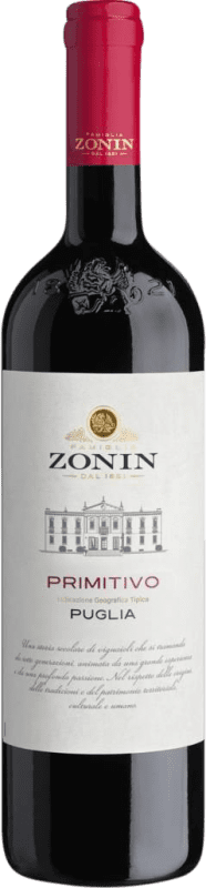 9,95 € Spedizione Gratuita | Vino Rosso Zonin Classico I.G.T. Puglia Puglia Italia Primitivo Bottiglia 75 cl