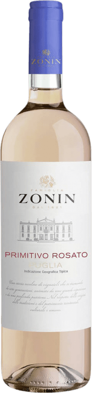 6,95 € Бесплатная доставка | Розовое вино Zonin Classici Rosato I.G.T. Puglia Апулия Италия Primitivo бутылка 75 cl