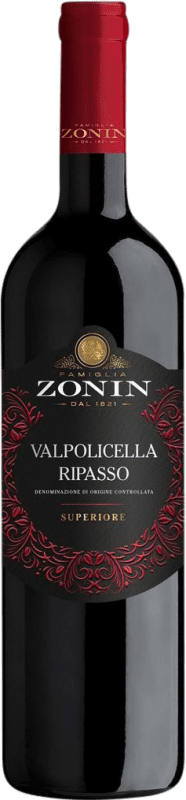 15,95 € Бесплатная доставка | Красное вино Zonin Высший D.O.C. Valpolicella Ripasso Venecia Италия Corvina — Корвина, Rondinella — Рондинелла, Molinara — Молинара Бутылка 75 cl