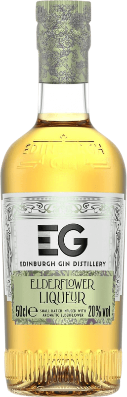 13,95 € Envio grátis | Genever Gin Edinburgh Reino Unido Garrafa Medium 50 cl Elderflower — Flor de Sabugueiro
