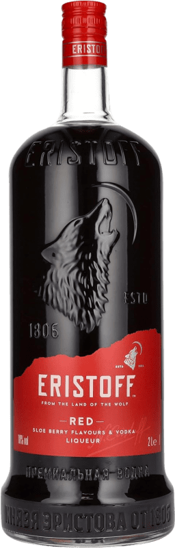 44,95 € Kostenloser Versand | Wodka Eristoff Red Sloe Berry Frankreich Spezielle Flasche 2 L