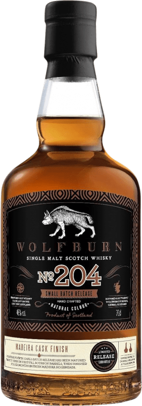 89,95 € Spedizione Gratuita | Whisky Single Malt Wolfburn Nº 204 Small Batch, Edizione Limitata Regno Unito Bottiglia 70 cl