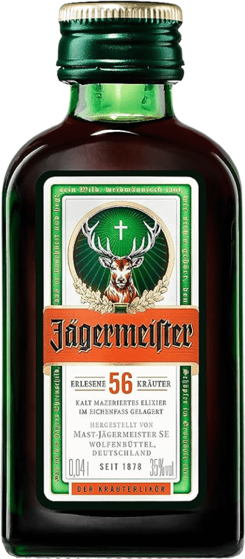 75,95 € Free Shipping | 24 units box Herbal liqueur Mast Jägermeister Germany Miniature Bottle 4 cl