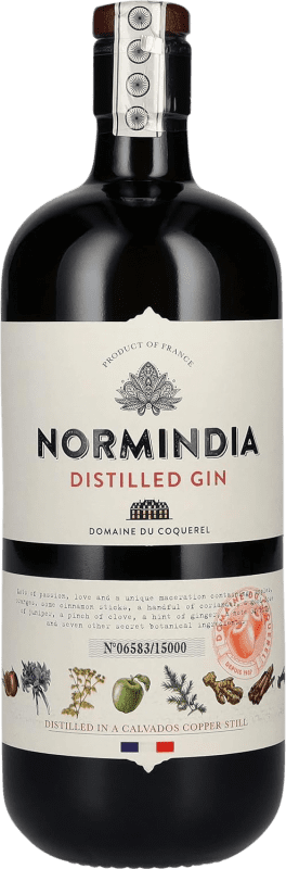 24,95 € Envío gratis | Ginebra Gin Domaine de Coquerei Normindia Francia 70 cl Cinnamon — Canela, Juniper — Enebro, Lavender — Lavanda, Apple — Manzana, Orange — Naranja