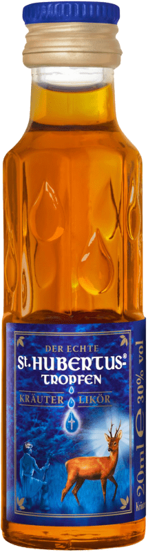 17,95 € 送料無料 | 24個入りボックス リキュール St. Hubertus Tropfen ハンガリー ミニチュアボトル 2 cl Kräuter — ハーブ