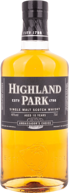 118,95 € 免费送货 | 威士忌单一麦芽威士忌 Highland Park Elección del Embajador 高地 英国 10 岁 瓶子 70 cl