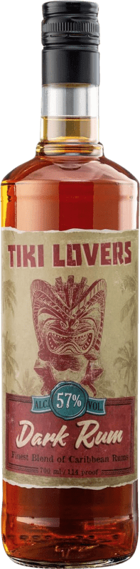 42,95 € 送料無料 | ラム Tiki Lovers. Dark Finest Caribbean Blend スペイン ボトル 70 cl