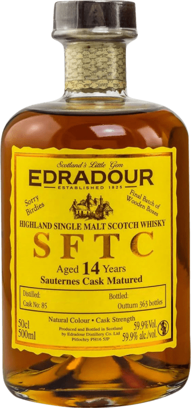 147,95 € 免费送货 | 调和威士忌 Edradour Sauternes SFTC Straight From The Cask — 直接来自酒桶 英国 14 岁 中瓶装 50 cl