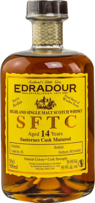 147,95 € Spedizione Gratuita | Whisky Blended Edradour Sauternes Cask Matured SFTC Straight From The Cask Regno Unito 14 Anni Bottiglia Medium 50 cl