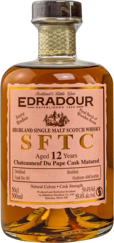 192,95 € Бесплатная доставка | Виски смешанные Edradour Châteauneuf du Pape Cask Matured SFTC Straight From The Cask Объединенное Королевство 12 Лет бутылка Medium 50 cl