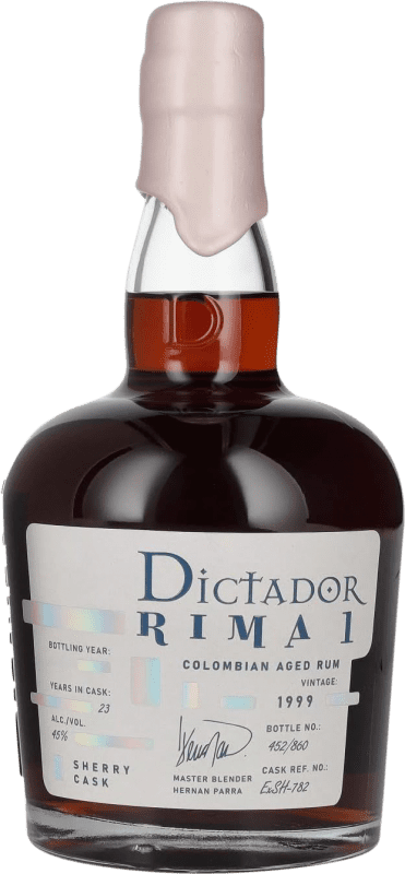 209,95 € Envío gratis | Ron Dictador Rima 1 Sherry Cask Colombia 23 Años Botella 70 cl