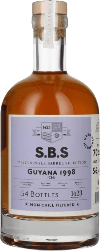 327,95 € Kostenloser Versand | Rum 1423 World Class Spirits S.B.S Guyana Single Barrel — Einzelfass, Auswahl Trinidad und Tobago Flasche 70 cl