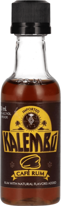 12,95 € 送料無料 | ラム Kalembú ドミニカ共和国 ミニチュアボトル 5 cl PET — ペット Café — コーヒー
