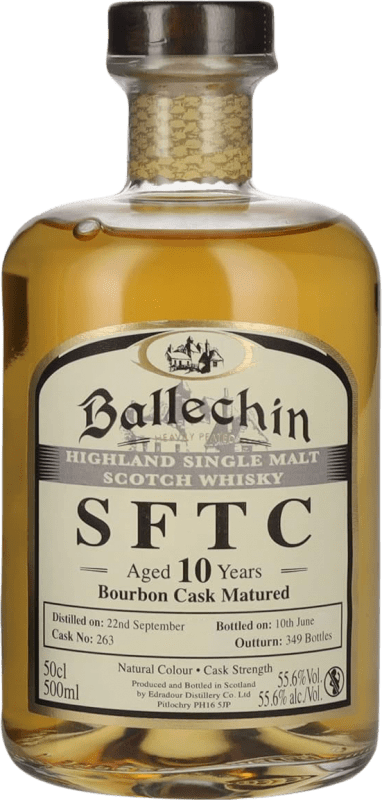 102,95 € Бесплатная доставка | Односолодовый виски Edradour Ballechin Bourbon SFTC Straight From The Cask — Прямо из бочки Объединенное Королевство 10 Лет Средняя бутылка 50 cl