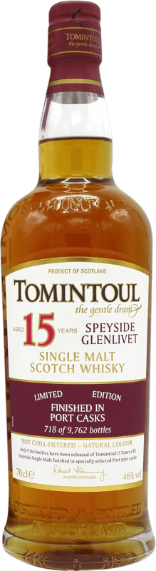 134,95 € Free Shipping | Blended Whisky Tomintoul Port Cask Finish, Limited Edition United Kingdom 15 Years Bottle 70 cl