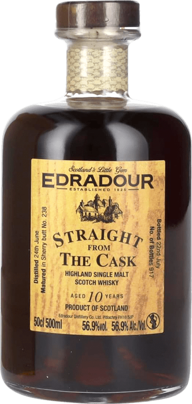 169,95 € Envío gratis | Whisky Blended Edradour Ballechin Sherry Butt SFTC Straight From The Cask Reino Unido 10 Años Botella Medium 50 cl