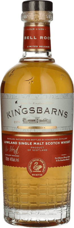 126,95 € Envio grátis | Whisky Single Malt Kingsbarns Bell Rock Lowland Reino Unido Garrafa 70 cl