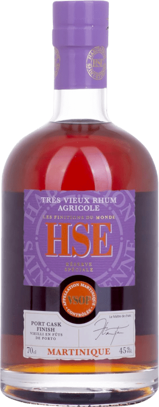 116,95 € Envío gratis | Ron HSE Habitation Très Vieux Agricole Port Cask Finish VSOP Martinica Botella 70 cl