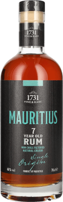 86,95 € 免费送货 | 朗姆酒 ‎1731 Fine & Rare Mauritius Old Single Origin 伯利兹 7 岁 瓶子 70 cl