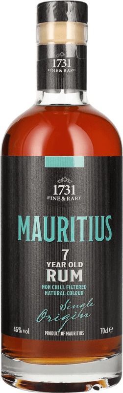 86,95 € 免费送货 | 朗姆酒 ‎1731 Fine & Rare Mauritius Old Single Origin 伯利兹 7 岁 瓶子 70 cl