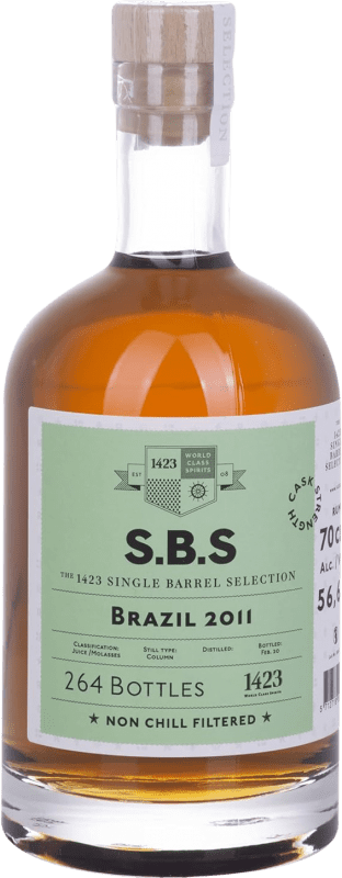 97,95 € Kostenloser Versand | Rum 1423 World Class Spirits S.B.S Brazil Single Barrel — Einzelfass, Auswahl Trinidad und Tobago Flasche 70 cl