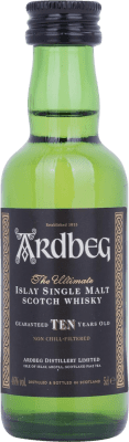 21,95 € 免费送货 | 威士忌单一麦芽威士忌 Ardbeg 艾莱 英国 10 岁 微型瓶 5 cl