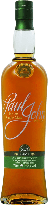 122,95 € Envío gratis | Whisky Single Malt Paul John Classic Select Cask India Botella 70 cl