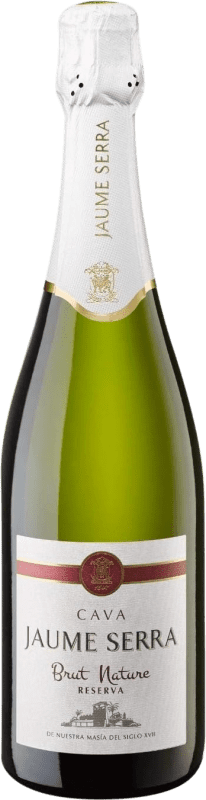 8,95 € Spedizione Gratuita | Spumante bianco Jaume Serra Premium Brut Nature Riserva D.O. Cava Catalogna Spagna Macabeo, Xarel·lo, Chardonnay, Parellada Bottiglia 75 cl