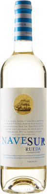 6,95 € Envío gratis | Vino blanco Cuatro Rayas Nave Sur Blanco D.O. Rueda Castilla y León España Verdejo Botella 75 cl