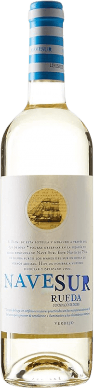 6,95 € Kostenloser Versand | Weißwein Cuatro Rayas Nave Sur Blanco D.O. Rueda Kastilien und León Spanien Verdejo Flasche 75 cl