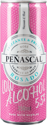 84,95 € Kostenloser Versand | 24 Einheiten Box Rosé-Wein Peñascal Low Aguja Rosado Spanien Tempranillo Kleine Flasche 25 cl