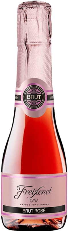 19,95 € 免费送货 | 盒装3个 桃红起泡酒 Freixenet Mini Brut — 起泡酒 干型 Rosé — 桃红葡萄酒 D.O. Cava 加泰罗尼亚 西班牙 Garnacha — 歌海娜, Trepat — 特雷帕特 小瓶装 20 cl