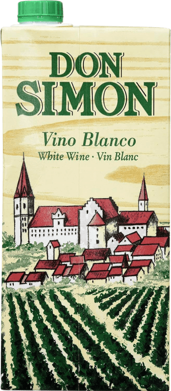 5,95 € Envio grátis | Vinho branco Don Simón Brick Blanco Espanha Garrafa 1 L