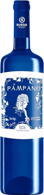 8,95 € Envío gratis | Vino blanco Cuatro Rayas Pampano Blanco Semi-Seco Semi-Dulce D.O. Rueda Castilla y León España Verdejo Botella 75 cl